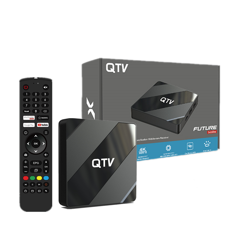 QTV Android 10 Set-Top-Box 2GB IPTV TV BOX 8GB Future TV Streaming Wifi Media